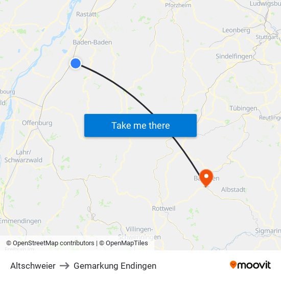 Altschweier to Gemarkung Endingen map