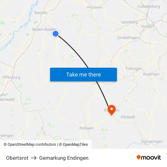 Obertsrot to Gemarkung Endingen map