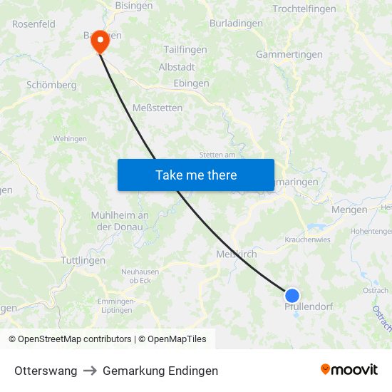 Otterswang to Gemarkung Endingen map