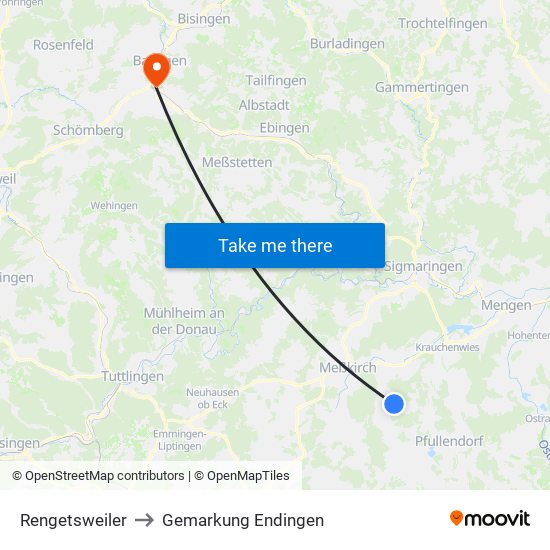 Rengetsweiler to Gemarkung Endingen map