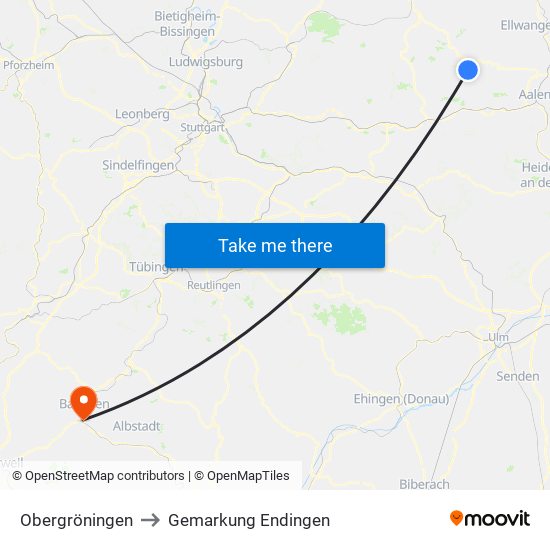 Obergröningen to Gemarkung Endingen map