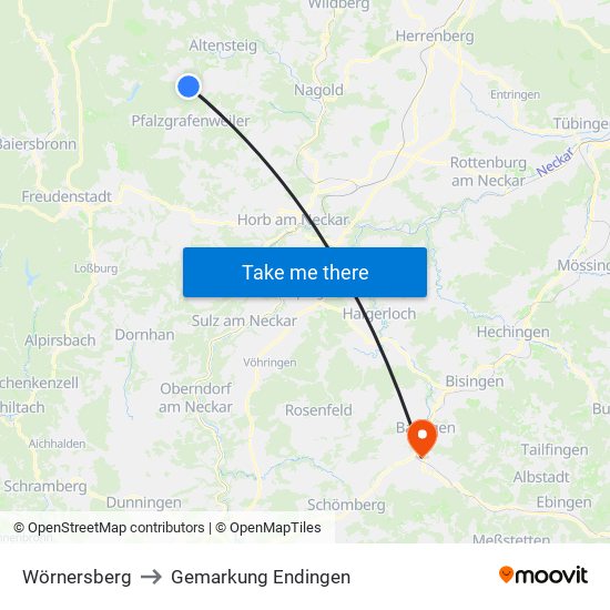 Wörnersberg to Gemarkung Endingen map