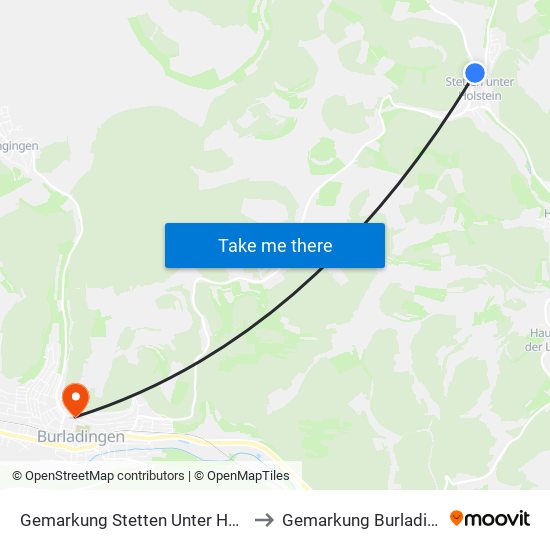 Gemarkung Stetten Unter Holstein to Gemarkung Burladingen map