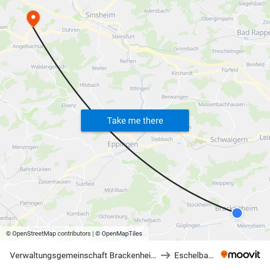 Verwaltungsgemeinschaft Brackenheim to Eschelbach map