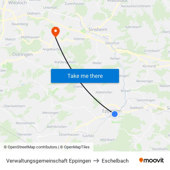 Verwaltungsgemeinschaft Eppingen to Eschelbach map