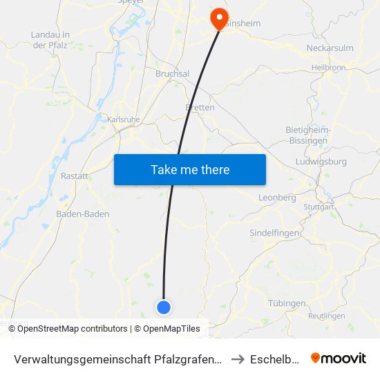 Verwaltungsgemeinschaft Pfalzgrafenweiler to Eschelbach map