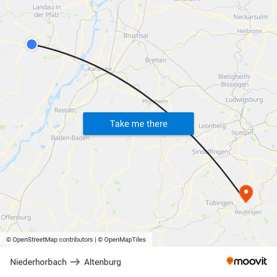 Niederhorbach to Altenburg map