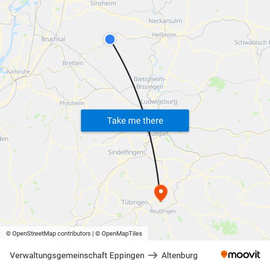 Verwaltungsgemeinschaft Eppingen to Altenburg map