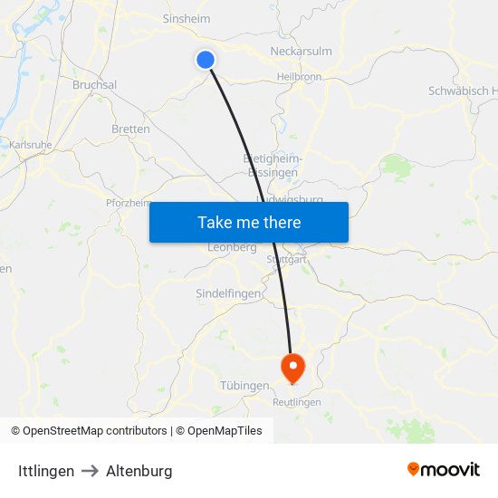 Ittlingen to Altenburg map