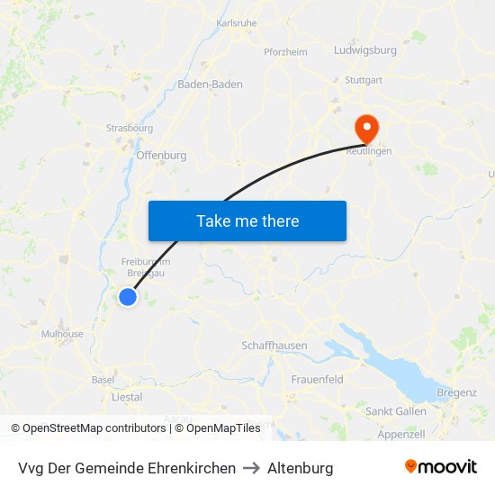 Vvg Der Gemeinde Ehrenkirchen to Altenburg map