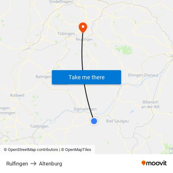 Rulfingen to Altenburg map