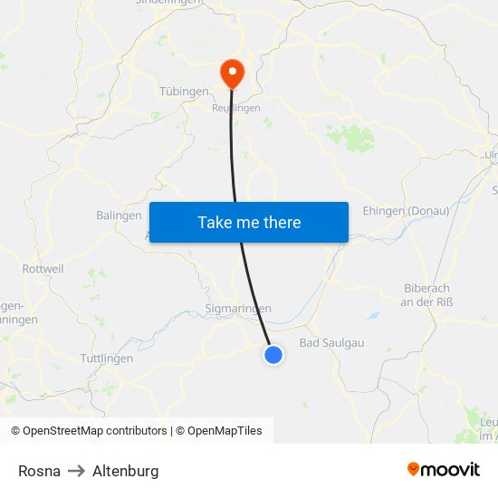 Rosna to Altenburg map