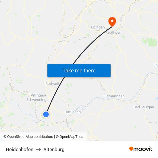 Heidenhofen to Altenburg map