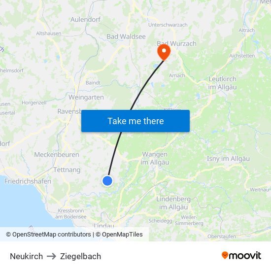 Neukirch to Ziegelbach map