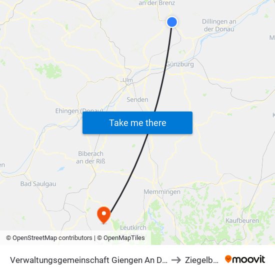 Verwaltungsgemeinschaft Giengen An Der Brenz to Ziegelbach map