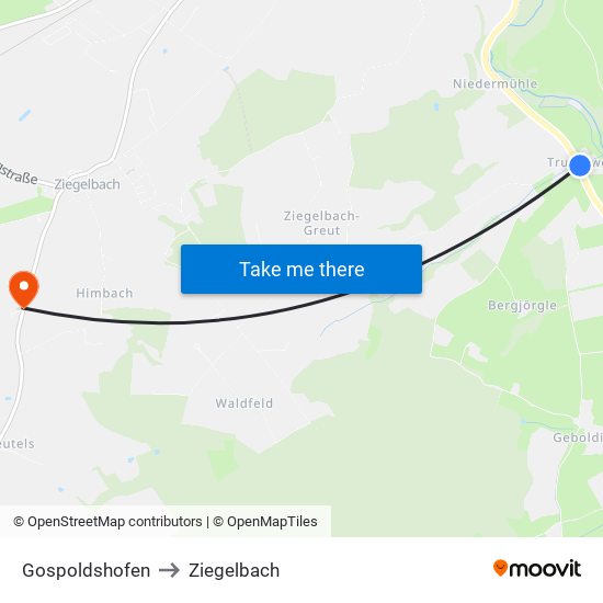Gospoldshofen to Ziegelbach map