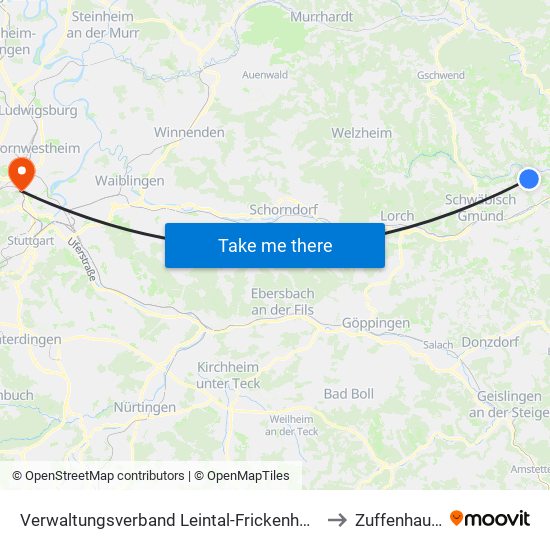 Verwaltungsverband Leintal-Frickenhofer Höhe to Zuffenhausen map