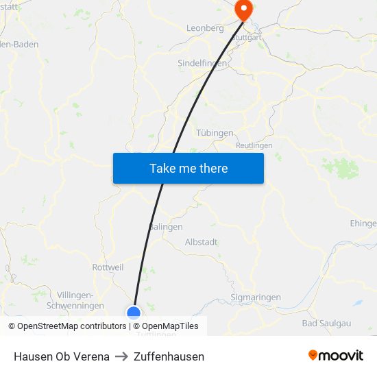 Hausen Ob Verena to Zuffenhausen map