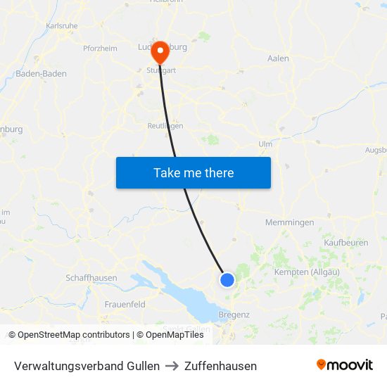 Verwaltungsverband Gullen to Zuffenhausen map