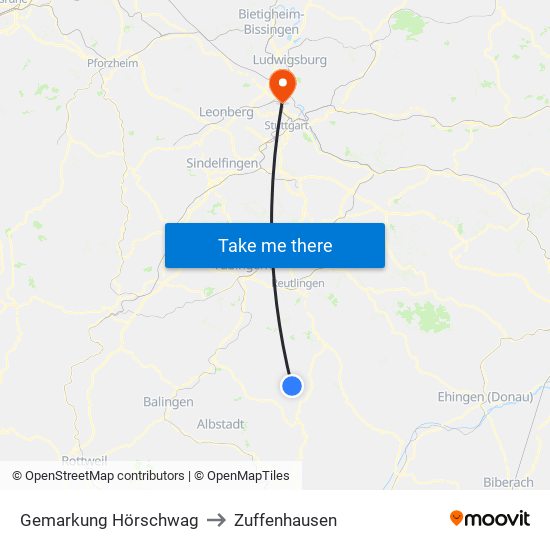 Gemarkung Hörschwag to Zuffenhausen map