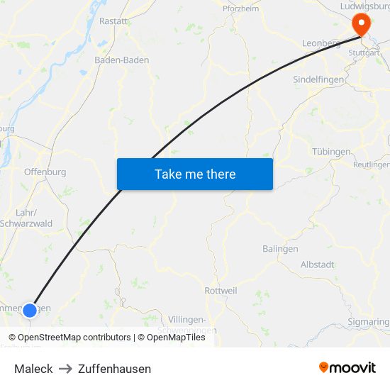 Maleck to Zuffenhausen map