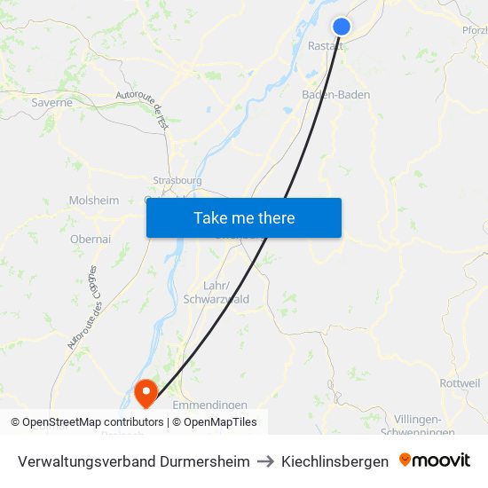 Verwaltungsverband Durmersheim to Kiechlinsbergen map