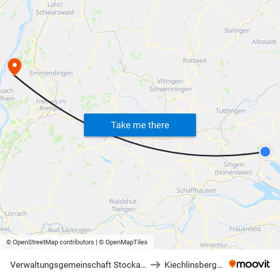 Verwaltungsgemeinschaft Stockach to Kiechlinsbergen map
