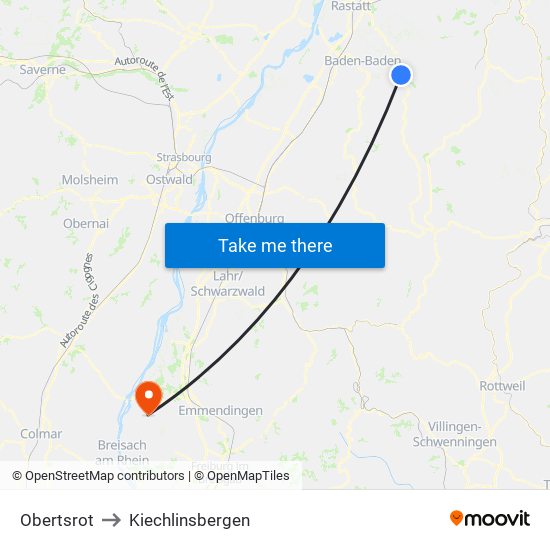 Obertsrot to Kiechlinsbergen map
