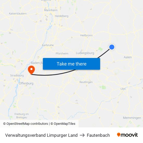 Verwaltungsverband Limpurger Land to Fautenbach map