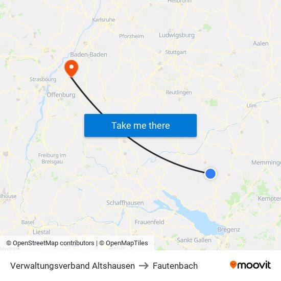 Verwaltungsverband Altshausen to Fautenbach map