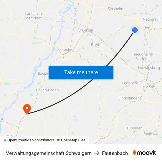 Verwaltungsgemeinschaft Schwaigern to Fautenbach map