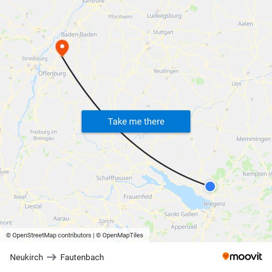 Neukirch to Fautenbach map