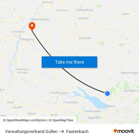 Verwaltungsverband Gullen to Fautenbach map