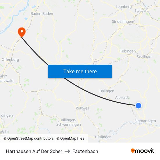 Harthausen Auf Der Scher to Fautenbach map