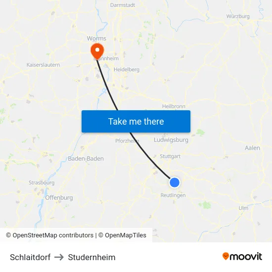 Schlaitdorf to Studernheim map