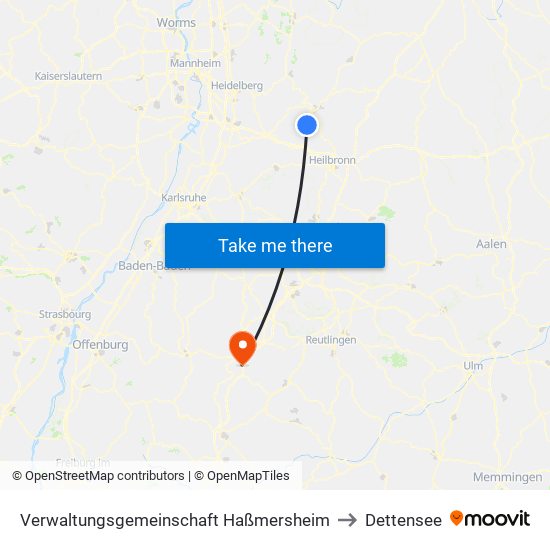 Verwaltungsgemeinschaft Haßmersheim to Dettensee map