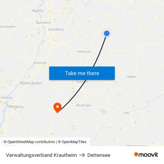 Verwaltungsverband Krautheim to Dettensee map