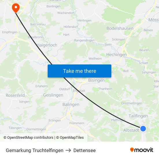 Gemarkung Truchtelfingen to Dettensee map