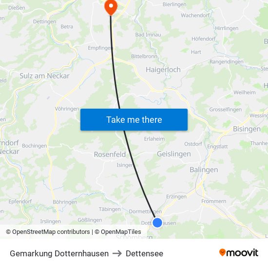 Gemarkung Dotternhausen to Dettensee map
