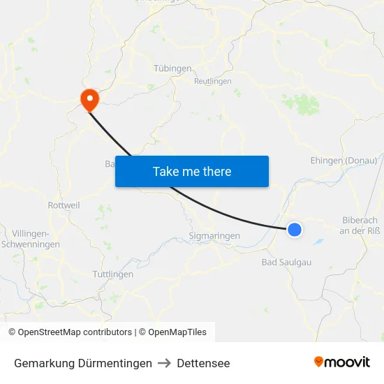 Gemarkung Dürmentingen to Dettensee map