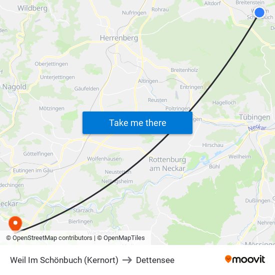 Weil Im Schönbuch (Kernort) to Dettensee map