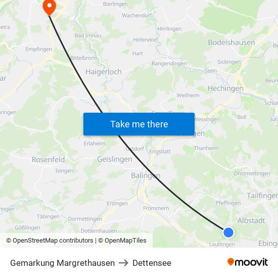 Gemarkung Margrethausen to Dettensee map