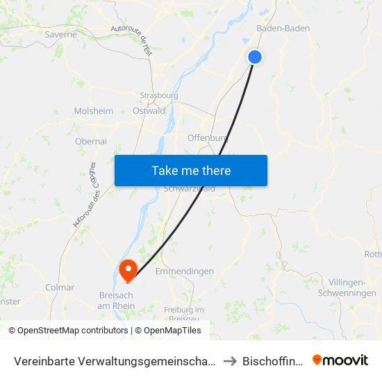 Vereinbarte Verwaltungsgemeinschaft Bühl to Bischoffingen map