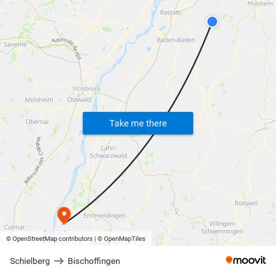 Schielberg to Bischoffingen map