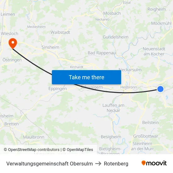 Verwaltungsgemeinschaft Obersulm to Rotenberg map