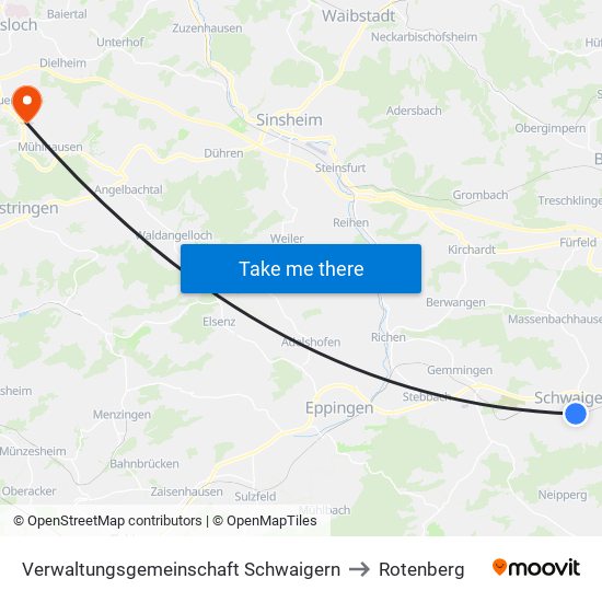 Verwaltungsgemeinschaft Schwaigern to Rotenberg map