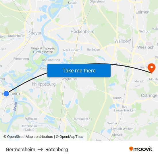 Germersheim to Rotenberg map