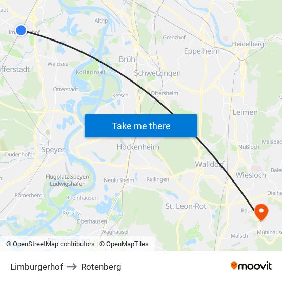 Limburgerhof to Rotenberg map