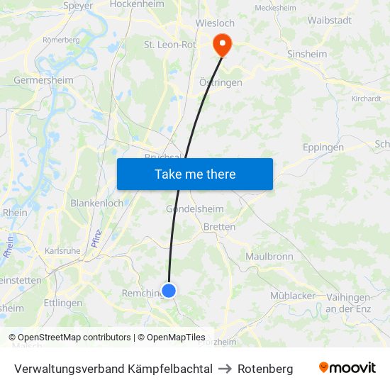 Verwaltungsverband Kämpfelbachtal to Rotenberg map