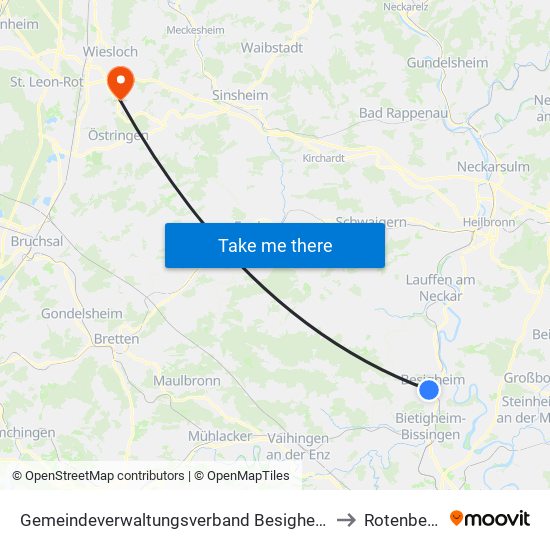 Gemeindeverwaltungsverband Besigheim to Rotenberg map